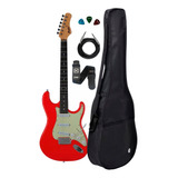 Kit Guitarra Strato Tagima Memphis Mg-30 Fiesta Red + Cabo