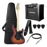 Kit Guitarra Strinberg Sts100 Stratocaster Amplificador