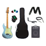 Kit Guitarra Tagima Strato Tg530 Acessórios + Amplificador