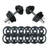 Kit Halteres De Anilhas E Barras Fitness - 12kg