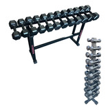 Kit Halteres Dumbbels Sextavados Ferro 1 Ao 20 Kg + Suportes
