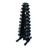 Kit Halteres Emborrachado 1 A 10 Quilos Com Suporte Torre