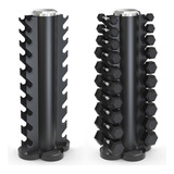 Kit Halteres Sextavado Pares 2 A 12,5kg Com Suporte Torre D1