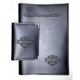 Kit Harley Davidson P. Manual E Porta Documento C Couro Eco