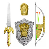 Kit Herói Medieval Infantil Arco E Flecha Escudo Espada Top