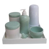 Kit Higiene Bebê Bandeja Mdf Garrafa Térmica Várias Cores