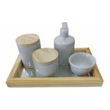 Kit Higiene Bebê Menino Menina Porcelana Potes Molhadeira 