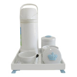 Kit Higiene Bebe Porcelana Bandeja Garrafa Termica Potes 