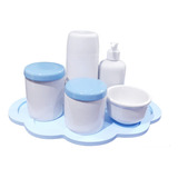 Kit Higiene Bebê Porcelana Bandeja Nuvem