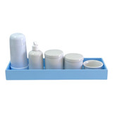 Kit Higiene Bebê Porcelana Branca Band Mdf Estreita Garrafa