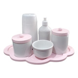 Kit Higiene Bebê Porcelana Maternidade Rosa
