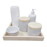 Kit Higiene Bebê Porcelana Potes Molhadeira Garrafa Térmica 