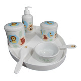 Kit Higiene Bebe Safari Porcelana Bandeja