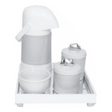 Kit Higiene Completo Pote Porcelana Térmica Provençal Prata