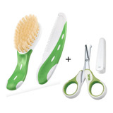 Kit Higiene Do Bebê: Pente E Escova Azul + Tesourinha Nuk