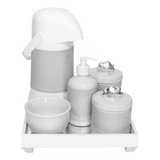 Kit Higiene Térmica Porcelanas Ursinho Prata Prateado Bebê Cor Nuvem