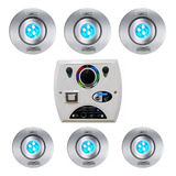 Kit Iluminação 6 Hiper Led 9w Inox + Comando Wifi Sodramar 12v