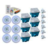 Kit Iluminação 6 Leds 9 W Rgb + Comando Touch E Nicho/fibra