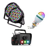 Kit Iluminação Balada Par Led + Lampada Rgb + Maquina Fumaça