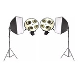 Kit Iluminação Bivolt 2 Softbox 50x70cm Sem Lampada C/ Tripe