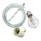 Kit Iluminação Churrasqueira Bocal Cabo 2m Lâmpada 70w 220v