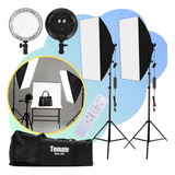 Kit Iluminação Continua Softbox Led 50x70 Podcast Live + Nfe