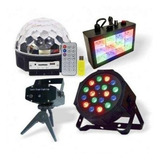 Kit Iluminação Dj Para Festa Canhão Laser Globo Refletor Rgb