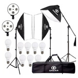 Kit Iluminação Estudio Eros 3 Softbox 2tripés 1girafa Bivolt