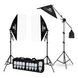 Kit Iluminação Estúdio Pk-sb03c/ Softbox 50x70 E Girafa 110v