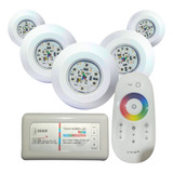 Kit Iluminação Led Piscina C/5 9w+ Modulo Rgb C/ Fonte