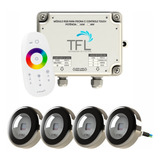 Kit Iluminação Piscina - Contr Touch + 4 Leds Rgb 9w Tholz