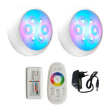Kit Iluminação Piscina 2 Refletor Led 70 Rgb + Comando Touch