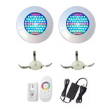 Kit Iluminação Piscina 2 Refletores Led 70 + Comando + Adap
