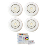 Kit Iluminação Piscina 4 Refletores Led 70 Abs Rgb + Comando