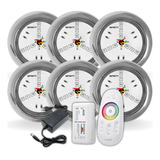 Kit Iluminação Piscina 6 Led 6w Inox Rgb + Comando Touch
