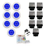 Kit Iluminação Piscina 7 Led 70 + Comando + Caixa Passagem