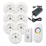 Kit Iluminação Piscina 7 Refletores Led Abs Rgb + Comando