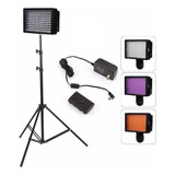 Kit Iluminador Led Pro Hd-160 + Fonte + Tripé 9.6w