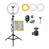 Kit Iluminador Ring Ligth Anel Luz 26cm Fotos Make Tripé 2.1