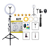 Kit Iluminador Ring Ligth Anel Luz 30cm Fotos Make Tripé 2.1