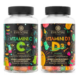 Kit Imunidade Infantil Vitamina C + D 3 Nutrition Essential Sabor Frutas