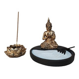 Kit Incensário Flor De Lotus Jardim Zen E Buda Hindu Mini