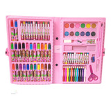 Kit Infantil Estojo Maleta De Pintura 98 Peças Para Meninas Cor Rosa Girls