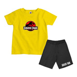 Kit Infantil Jurassic Park Camiseta Algodão