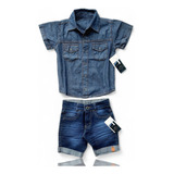 Kit Infantil Menino 1 Bermuda  + 1 Camisa Polo