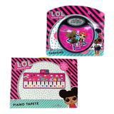 Kit Infantil Musical Da Lol Piano Tapete Teclado + Pandeiro