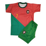 Kit Infantil Portugal Cr7 Seleção Portuguesa Futebol
