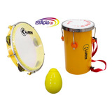 Kit Infantil Rebolo+ Ganza + Pandeiro - Luen Kids Amarelo