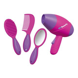 Kit Infantil Salão De Beleza Menina Secador Pente Escova Esp