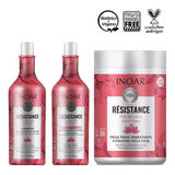 Kit Inoar Resistance Flor De Lotus Sh + Cond 1l + Másc 1kg